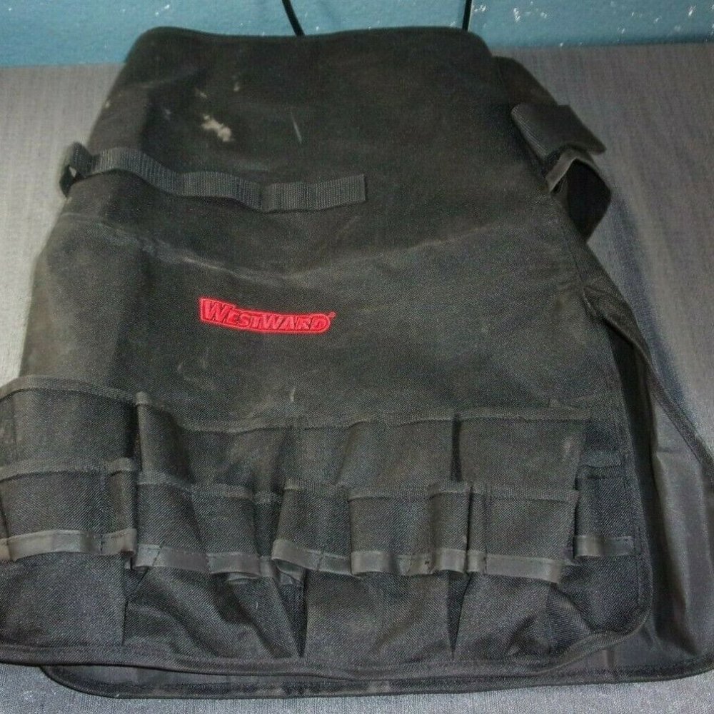 Westward Bucket Tool Organizer, Polyester, Black Multiple Slots 21BI486